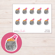DDZ-14558 planner sticker sheet with enlarged sticker detail