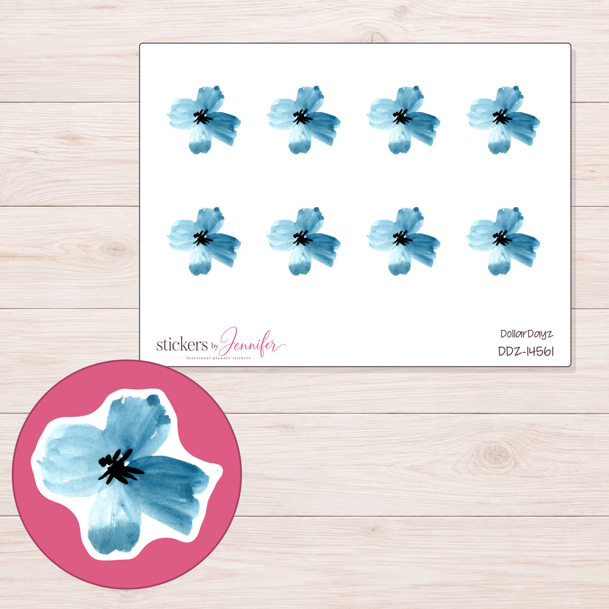DDZ-14561 planner sticker sheet with enlarged sticker detail