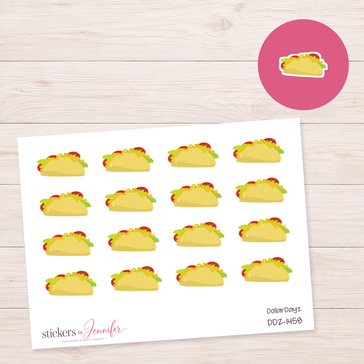 Colorful Taco Planner Stickers | DDZ-1458