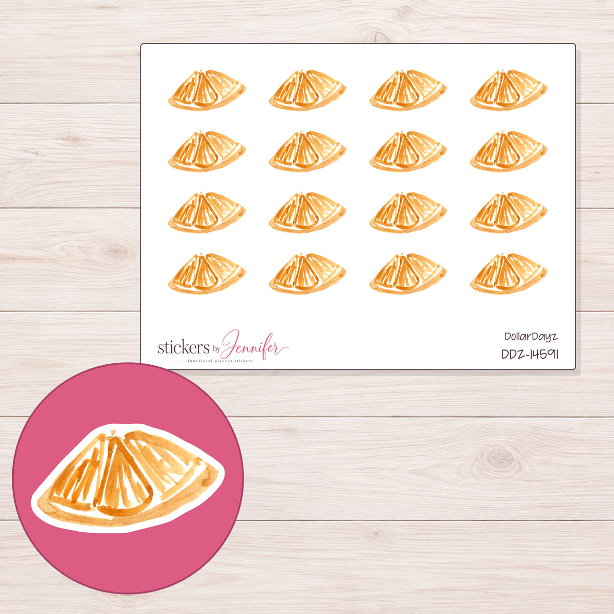 DDZ-14591 planner sticker sheet with enlarged sticker detail