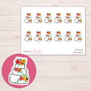 DDZ-14622 planner sticker sheet with enlarged sticker detail