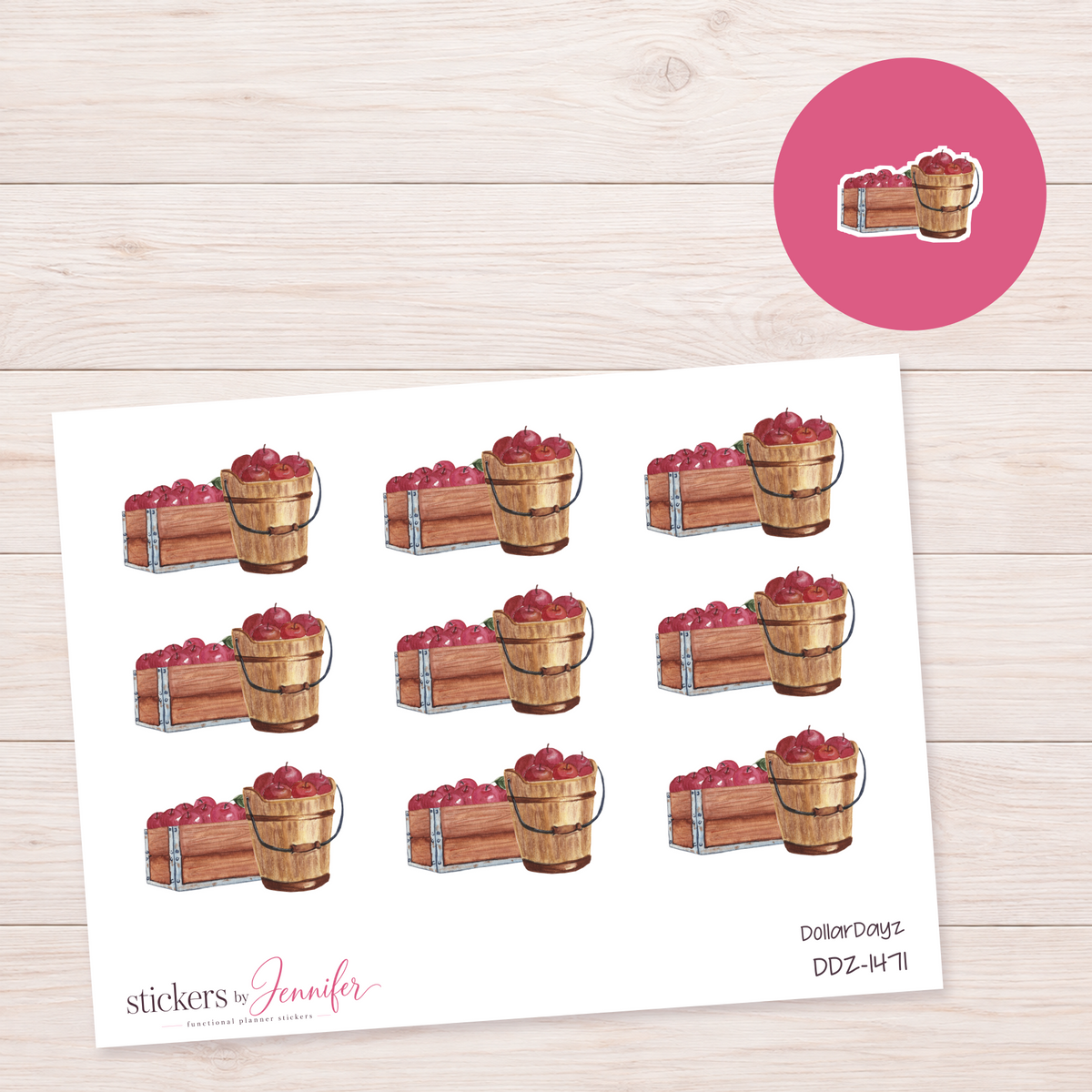 Apple Harvest Crate Planner Stickers | DDZ-1471