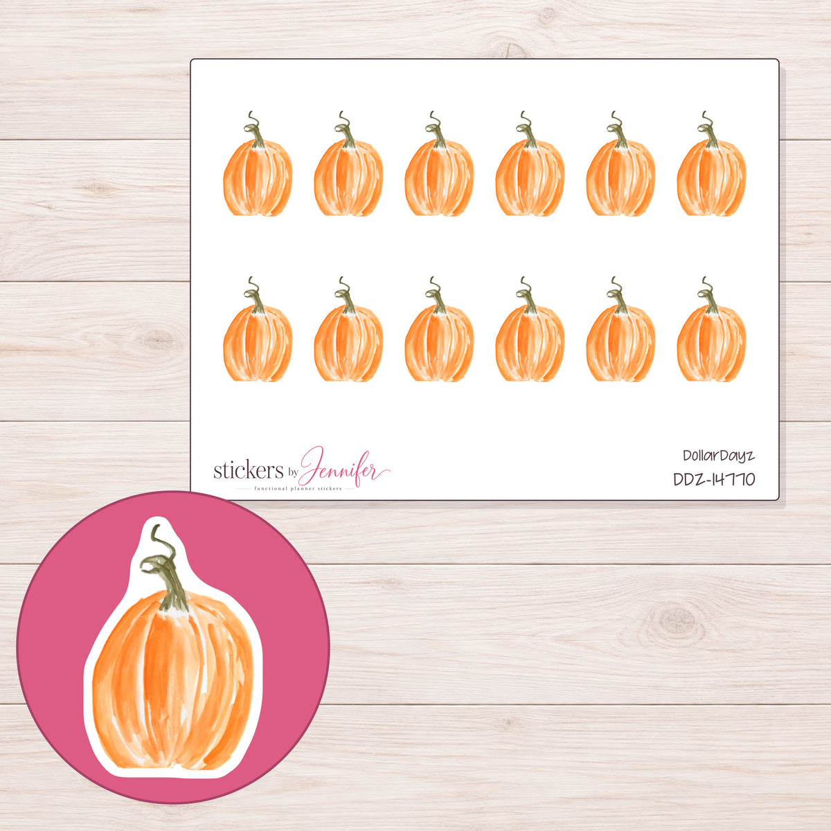DDZ-14770 planner sticker sheet with enlarged sticker detail