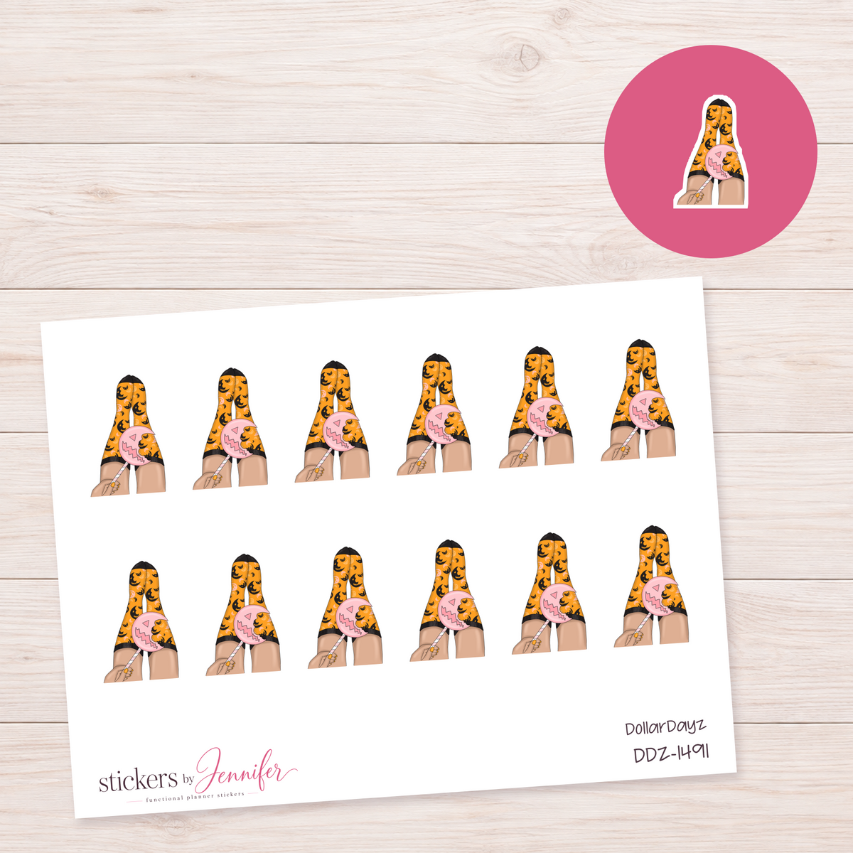 Halloween Socks and Donut Planner Stickers | DDZ-1491