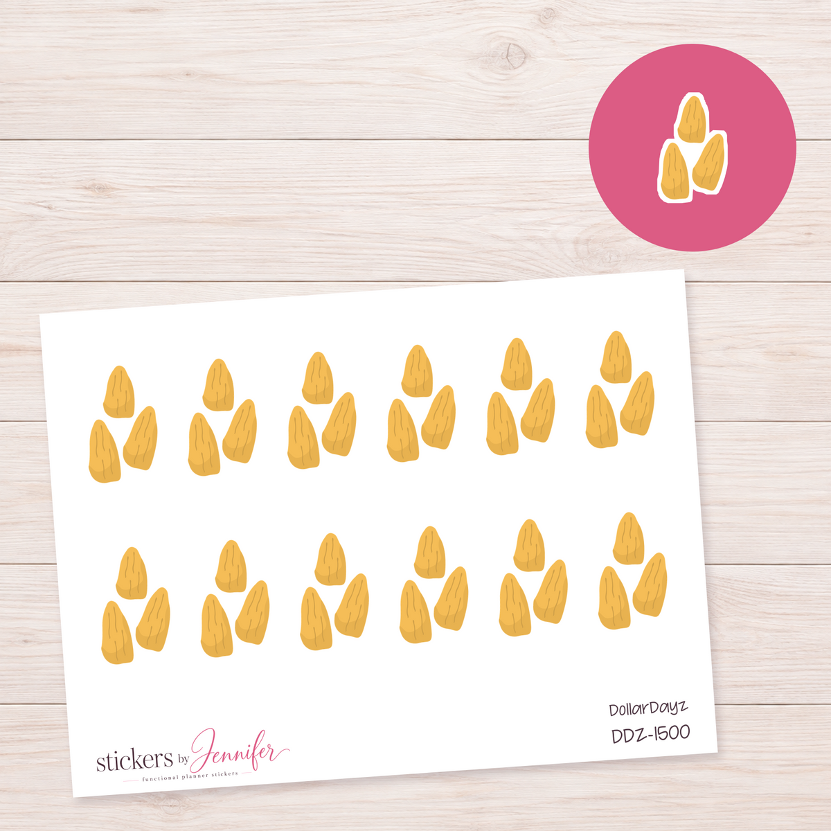 Golden Almonds Planner Stickers | DDZ-1500