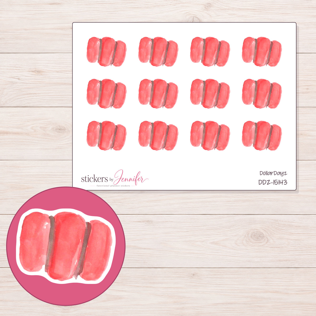 DDZ-15143 planner sticker sheet with enlarged sticker detail