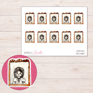 DDZ-15160 planner sticker sheet with enlarged sticker detail
