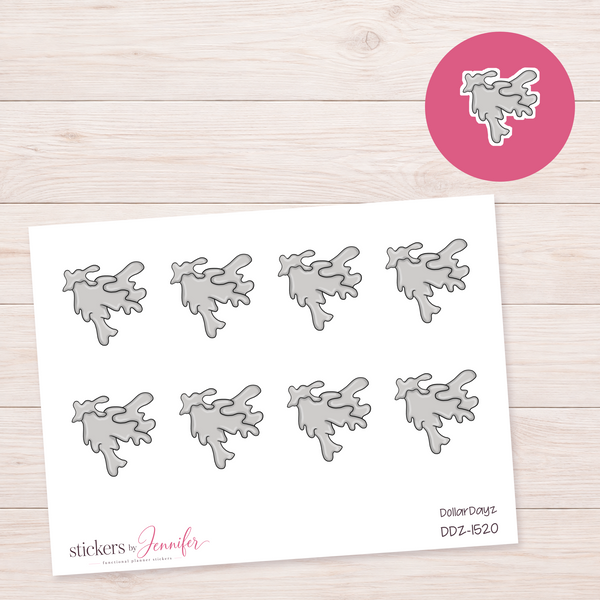 Gray Water Splash Planner Stickers | DDZ-1520