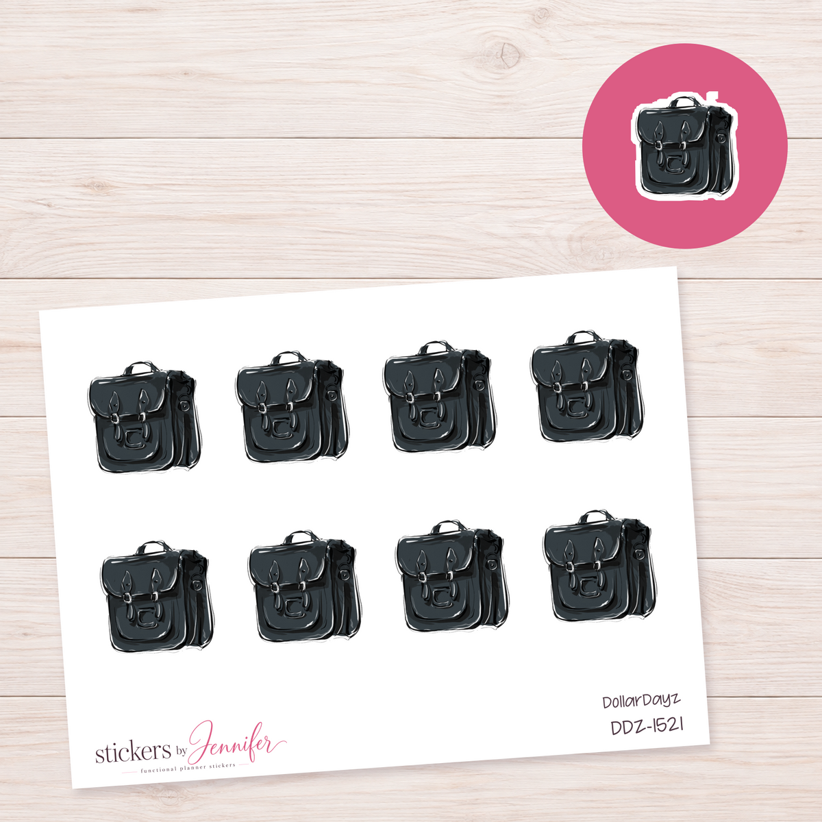 Black Satchel Planner Stickers | DDZ-1521