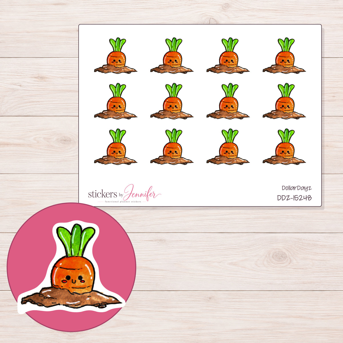 DDZ-15248 planner sticker sheet with enlarged sticker detail