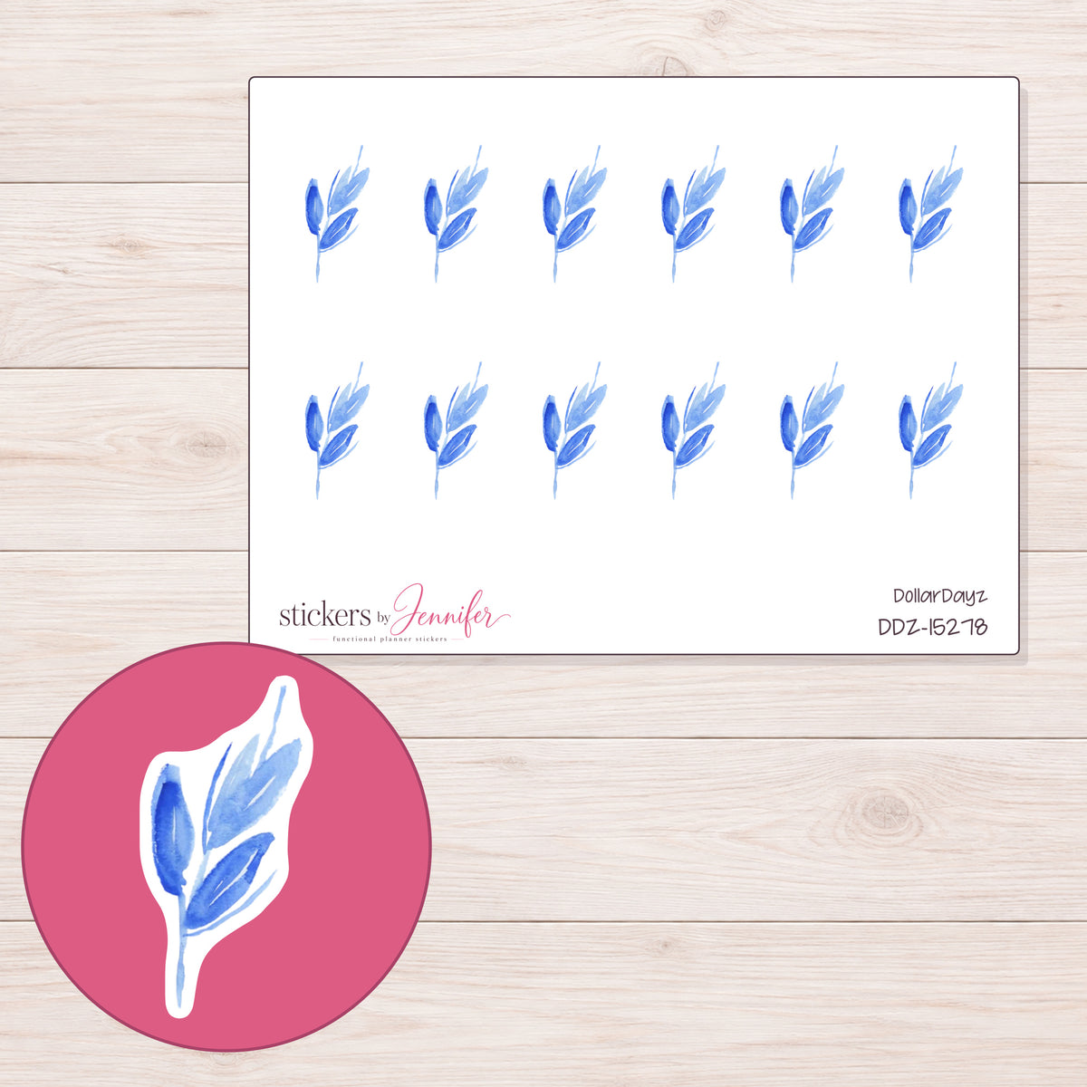 DDZ-15278 planner sticker sheet with enlarged sticker detail