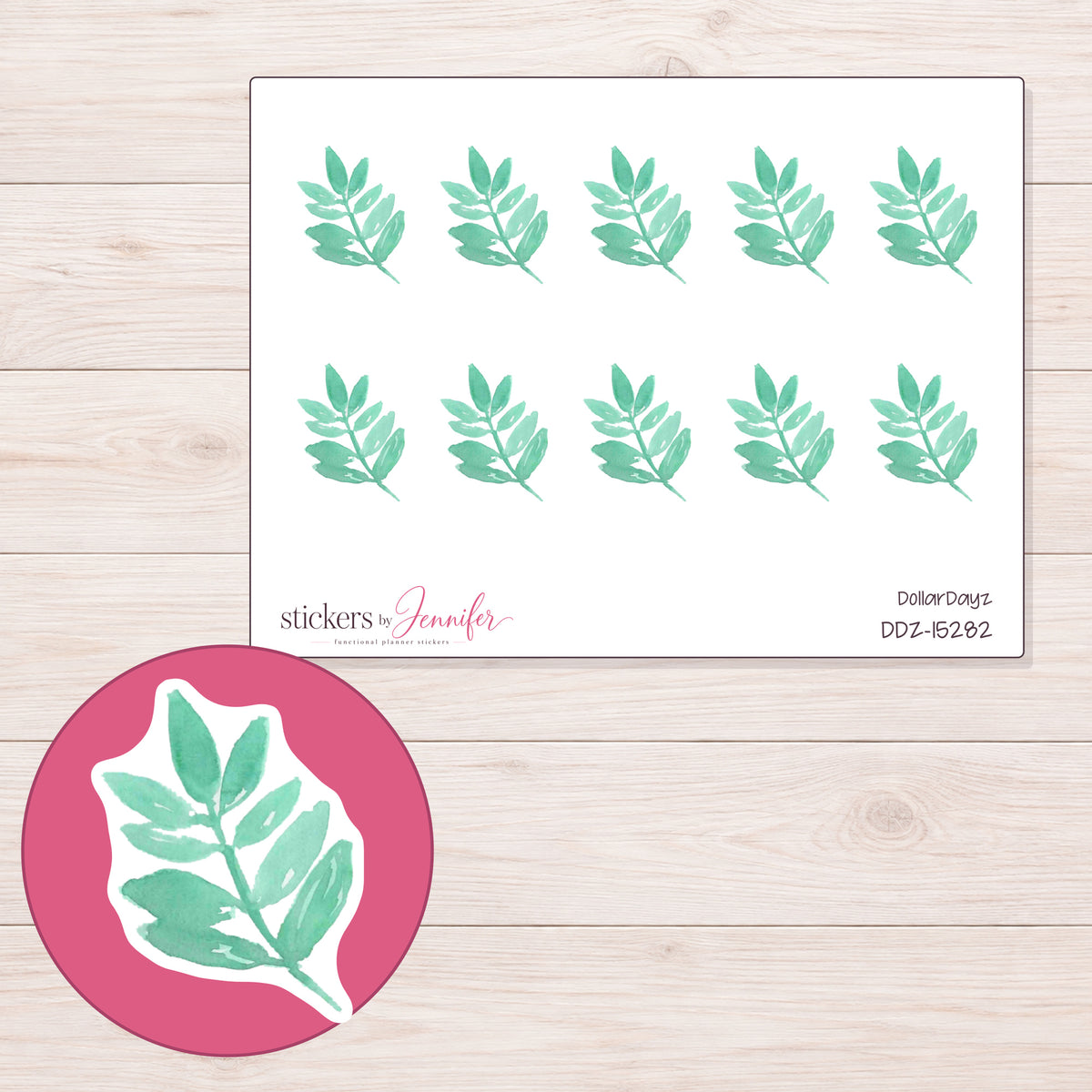 DDZ-15282 planner sticker sheet with enlarged sticker detail
