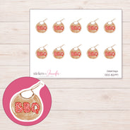 DDZ-15297 planner sticker sheet with enlarged sticker detail
