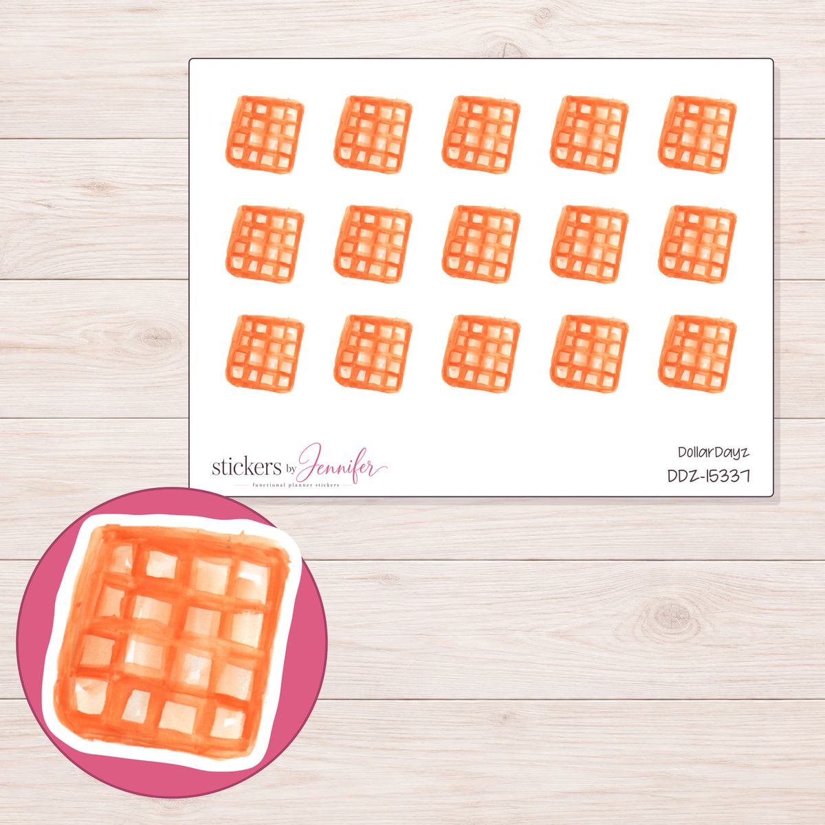 DDZ-15337 planner sticker sheet with enlarged sticker detail