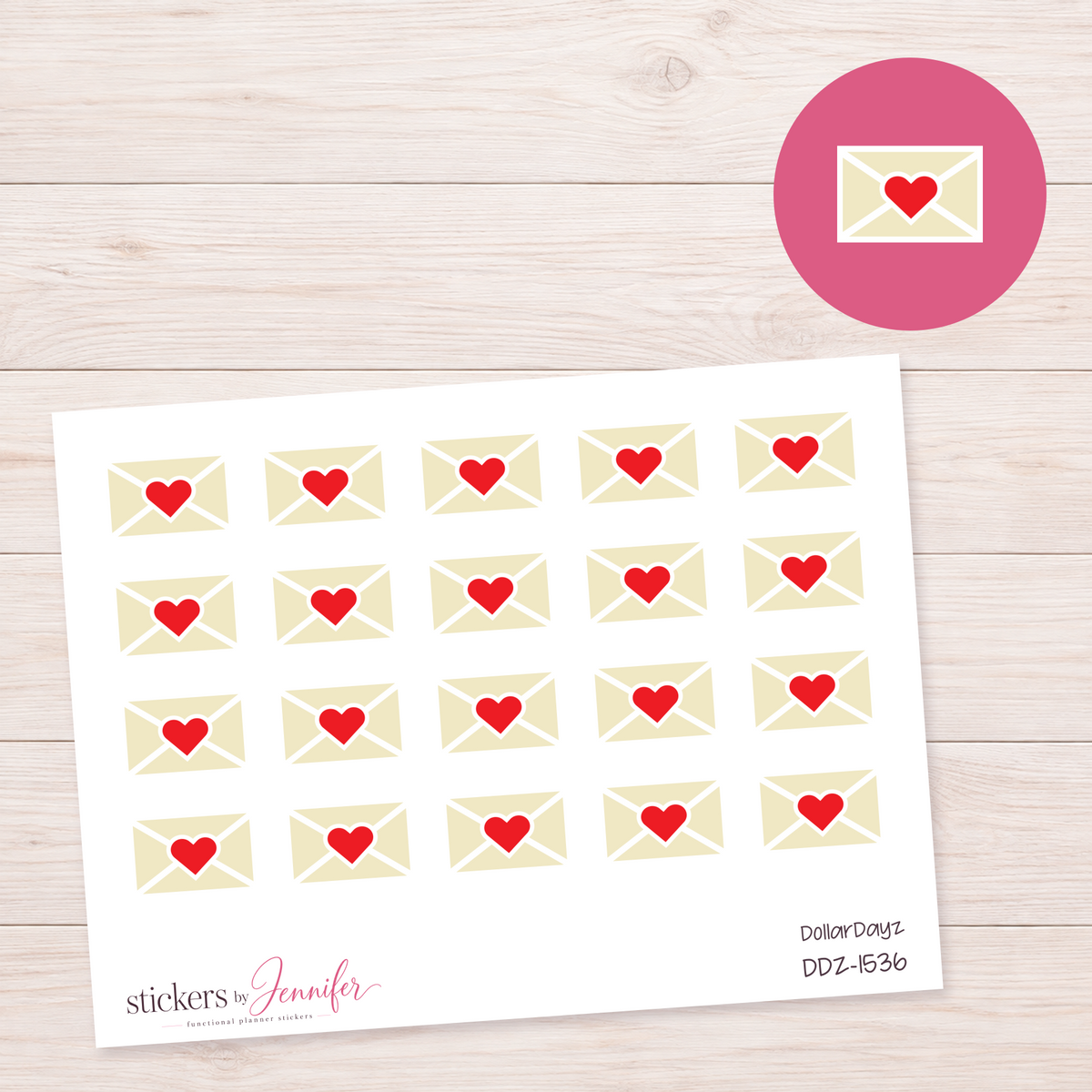 Cream Happy Mail Envelope Planner Stickers | DDZ-1536