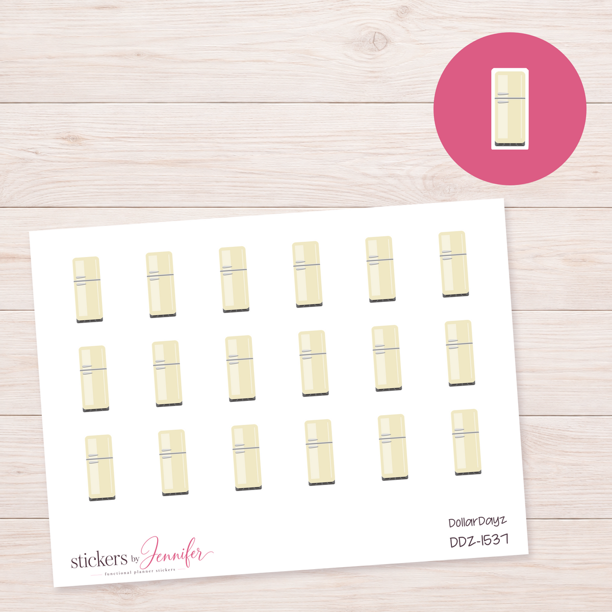 Cream Refrigerator Planner Stickers | DDZ-1537