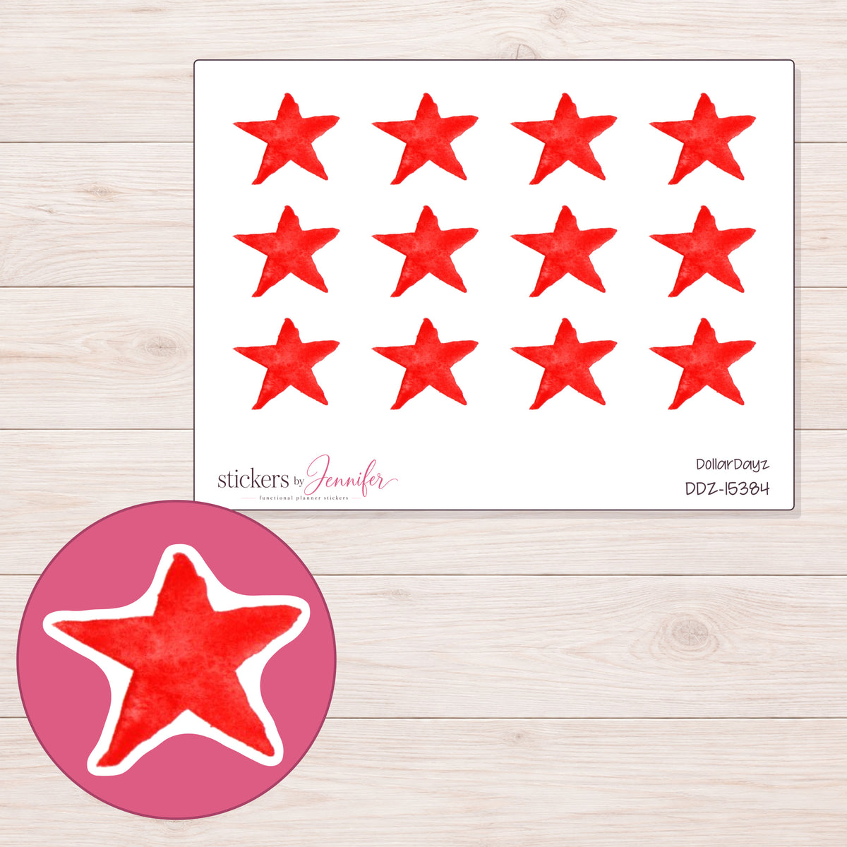 DDZ-15384 planner sticker sheet with enlarged sticker detail