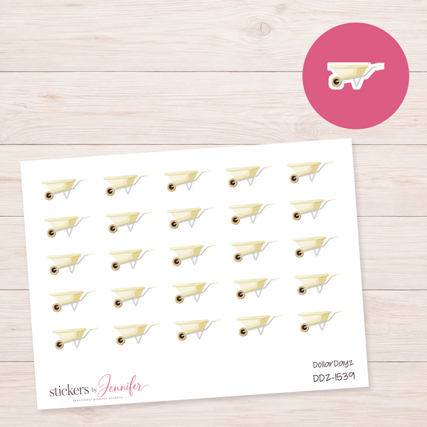 Cream Wheelbarrow Planner Stickers | DDZ-1539