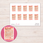 DDZ-15420 planner sticker sheet with enlarged sticker detail
