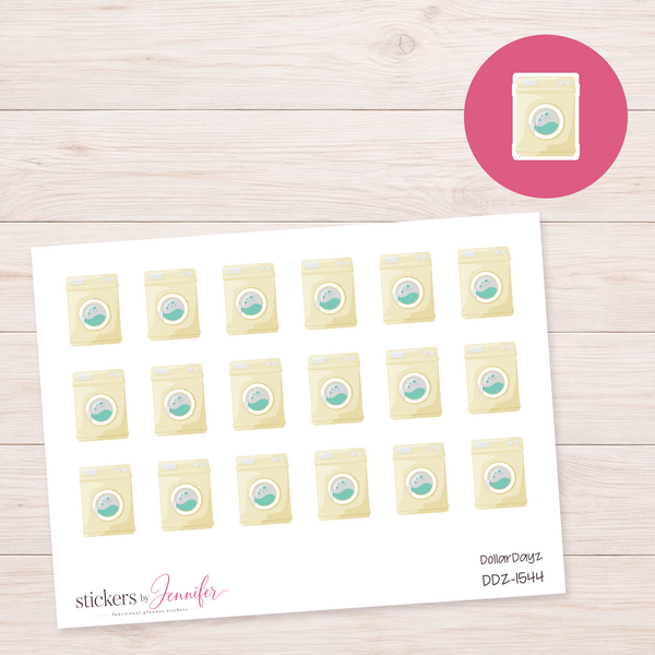 Cream Washing Machine Planner Stickers | DDZ-1544