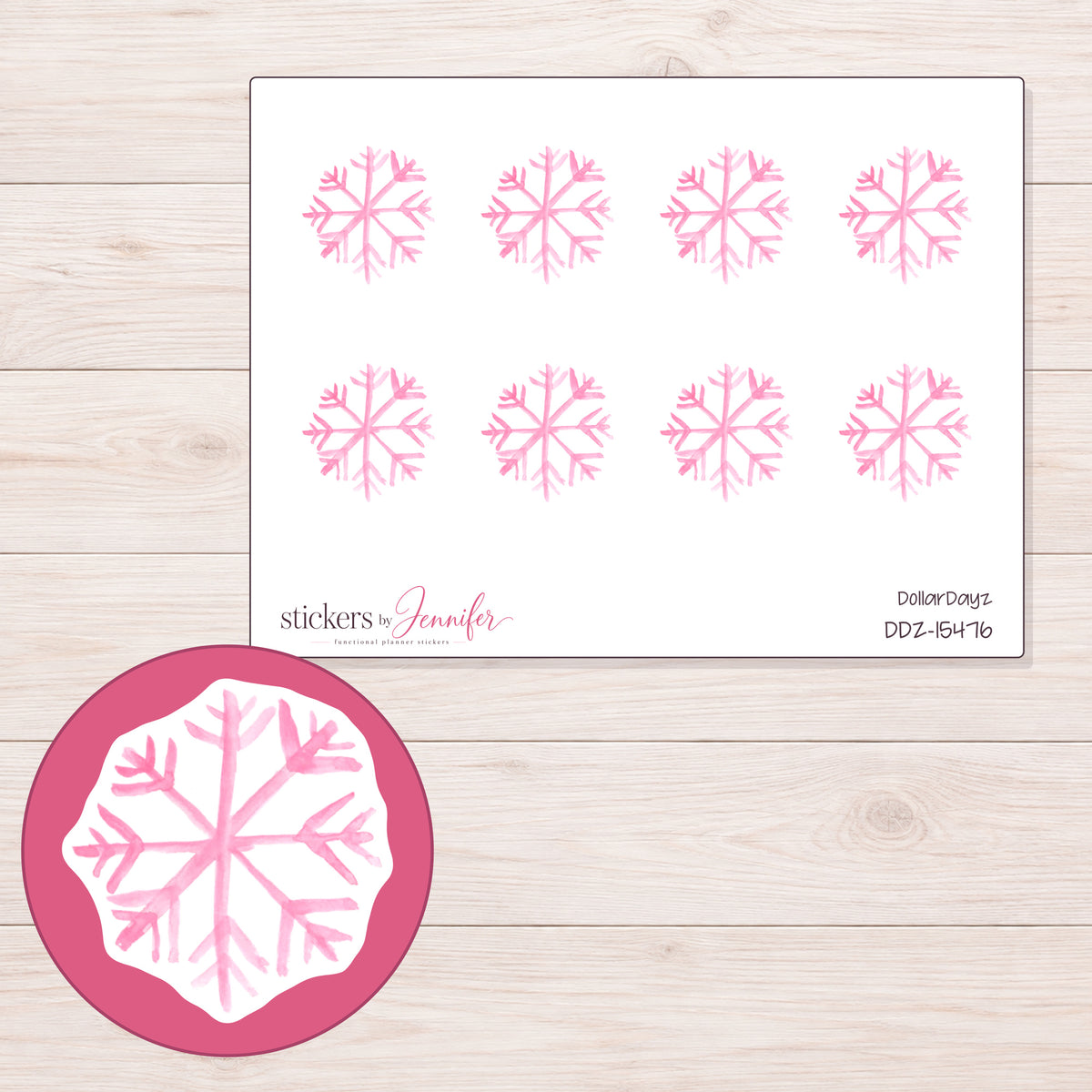 DDZ-15476 planner sticker sheet with enlarged sticker detail