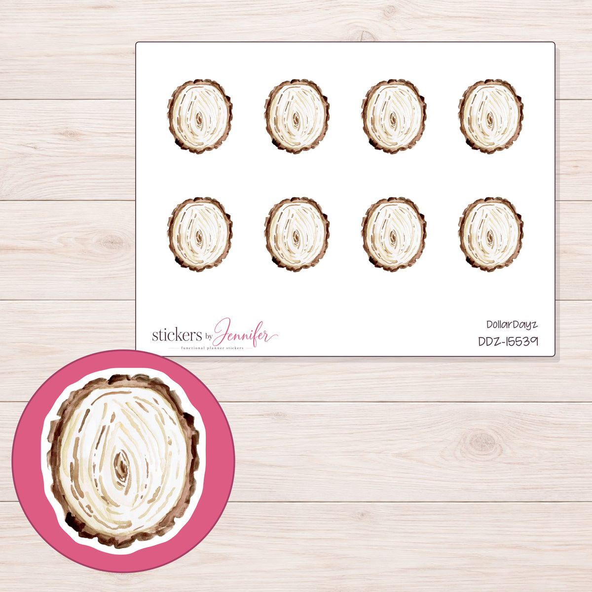 DDZ-15539 planner sticker sheet with enlarged sticker detail