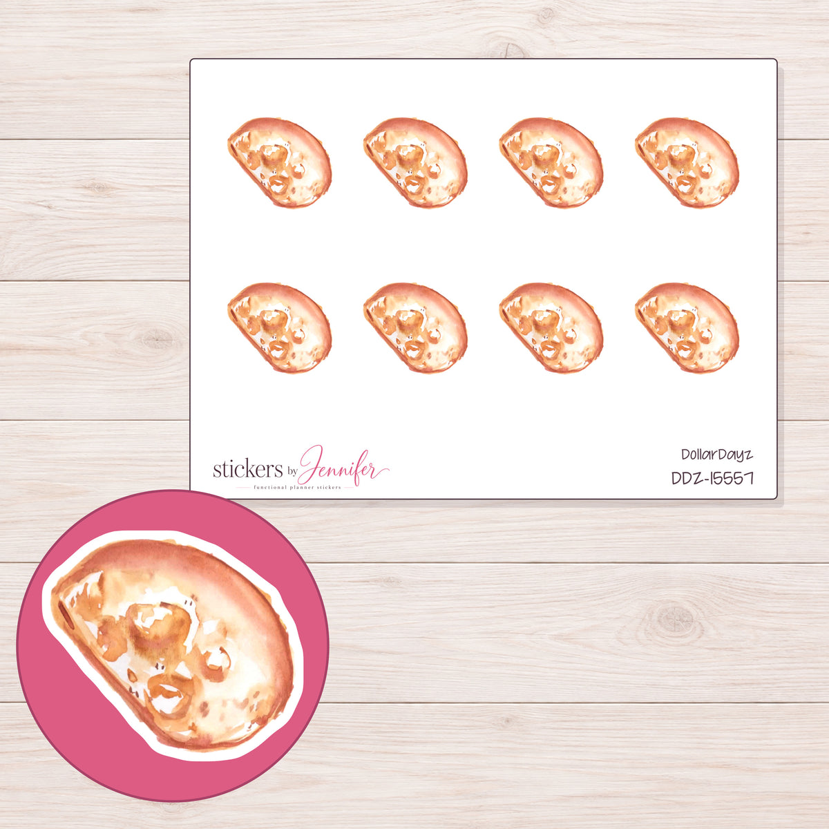 DDZ-15557 planner sticker sheet with enlarged sticker detail