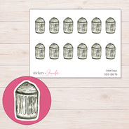 DDZ-15575 planner sticker sheet with enlarged sticker detail