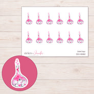 DDZ-15580 planner sticker sheet with enlarged sticker detail