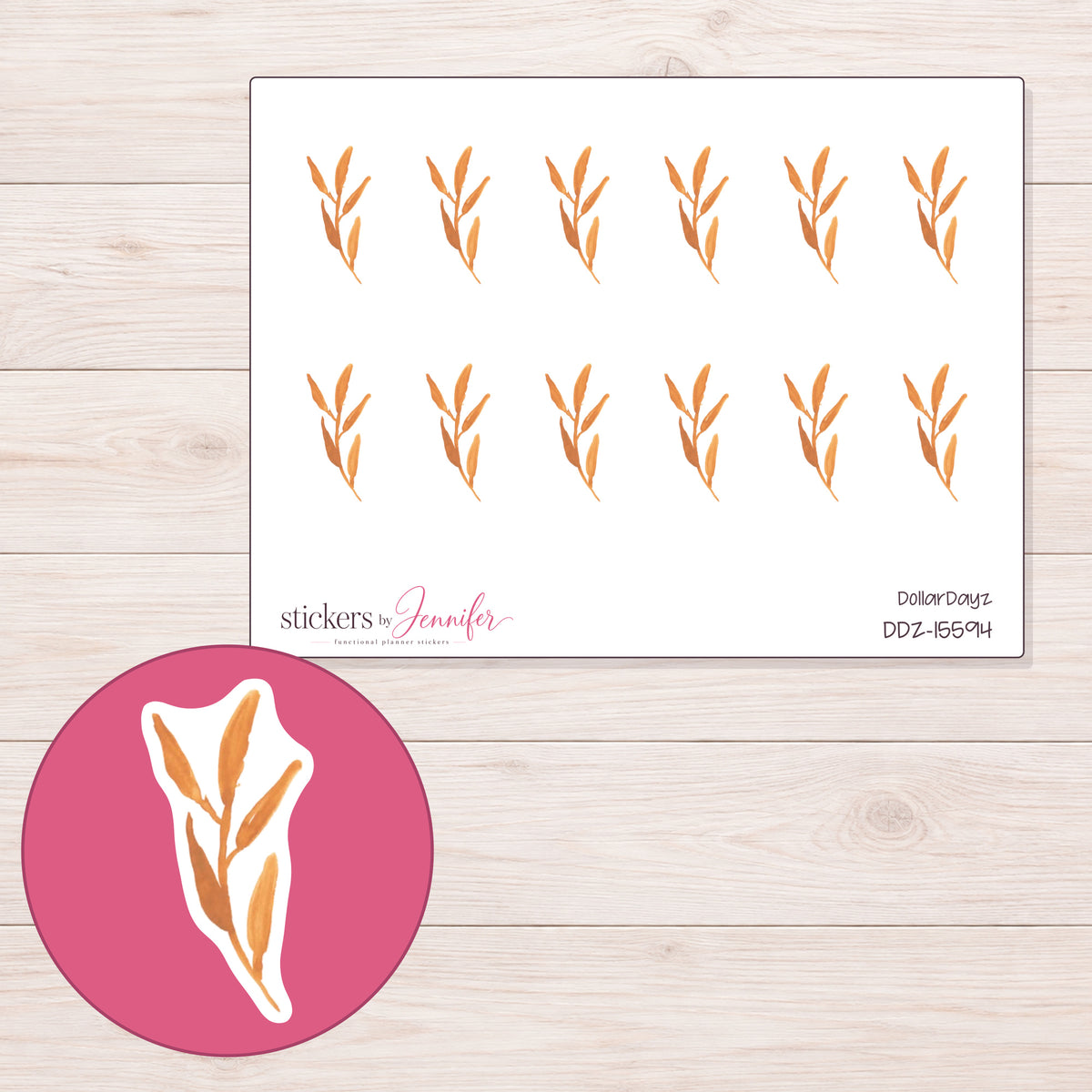 DDZ-15594 planner sticker sheet with enlarged sticker detail