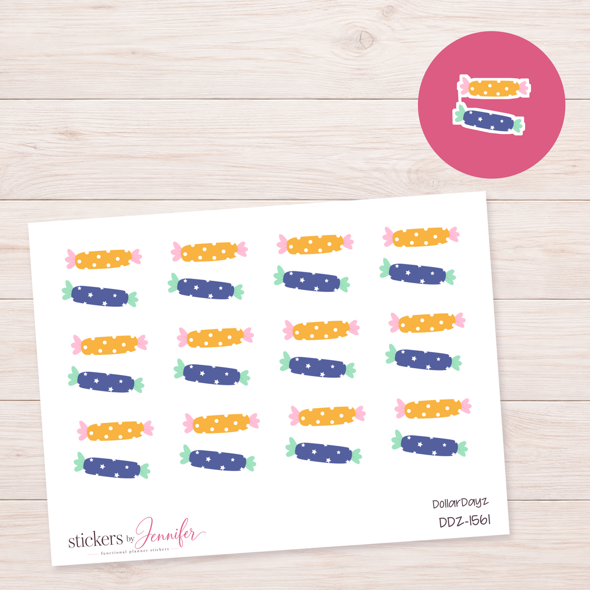 Colorful Wrapped Candies Planner Stickers | DDZ-1561