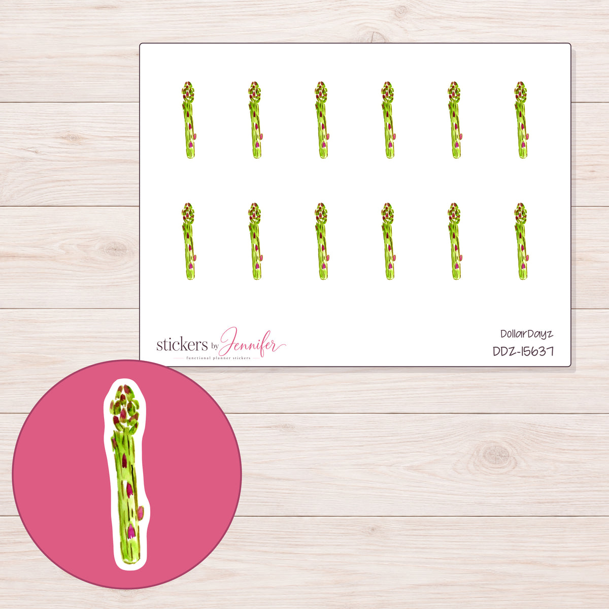 DDZ-15637 planner sticker sheet with enlarged sticker detail