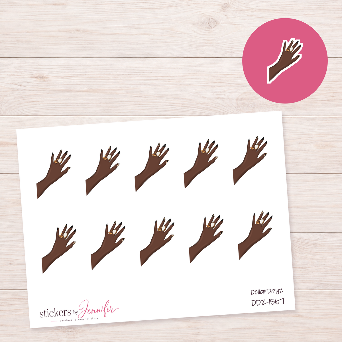 Rings and Neutral Manicure Planner Stickers | DDZ-1567
