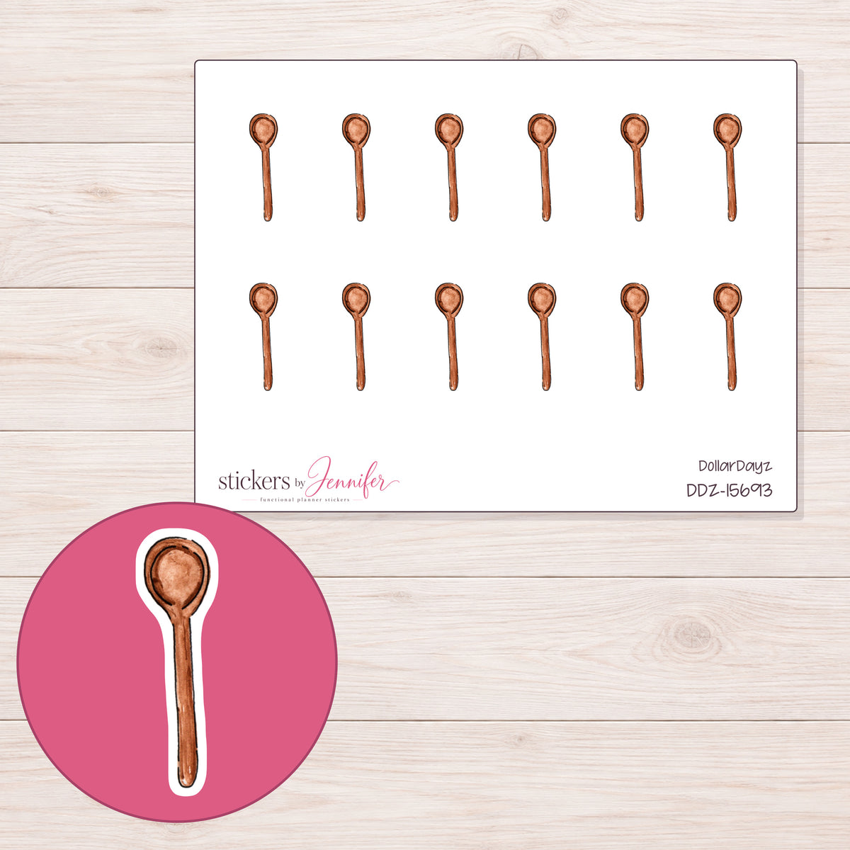 DDZ-15693 planner sticker sheet with enlarged sticker detail
