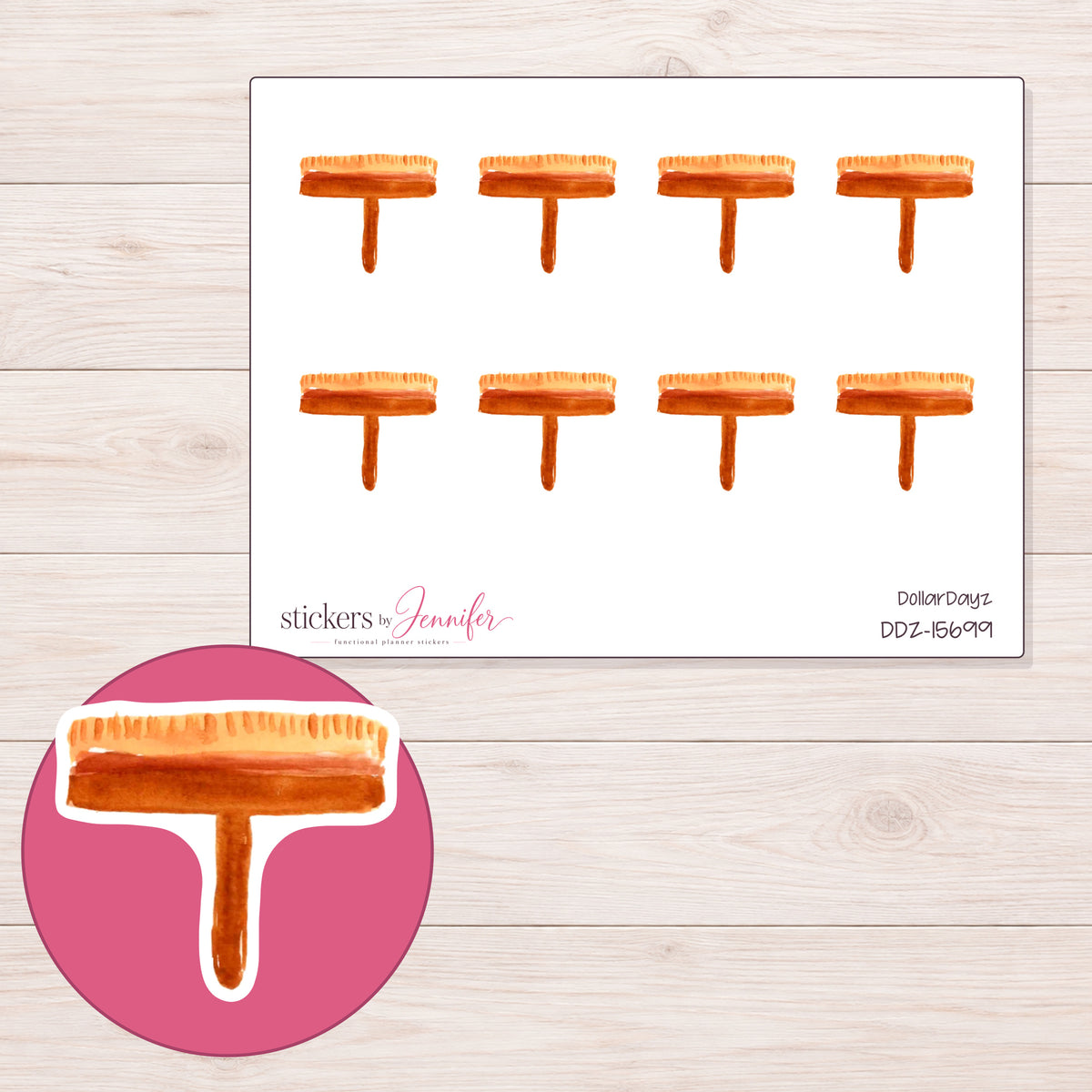 DDZ-15699 planner sticker sheet with enlarged sticker detail