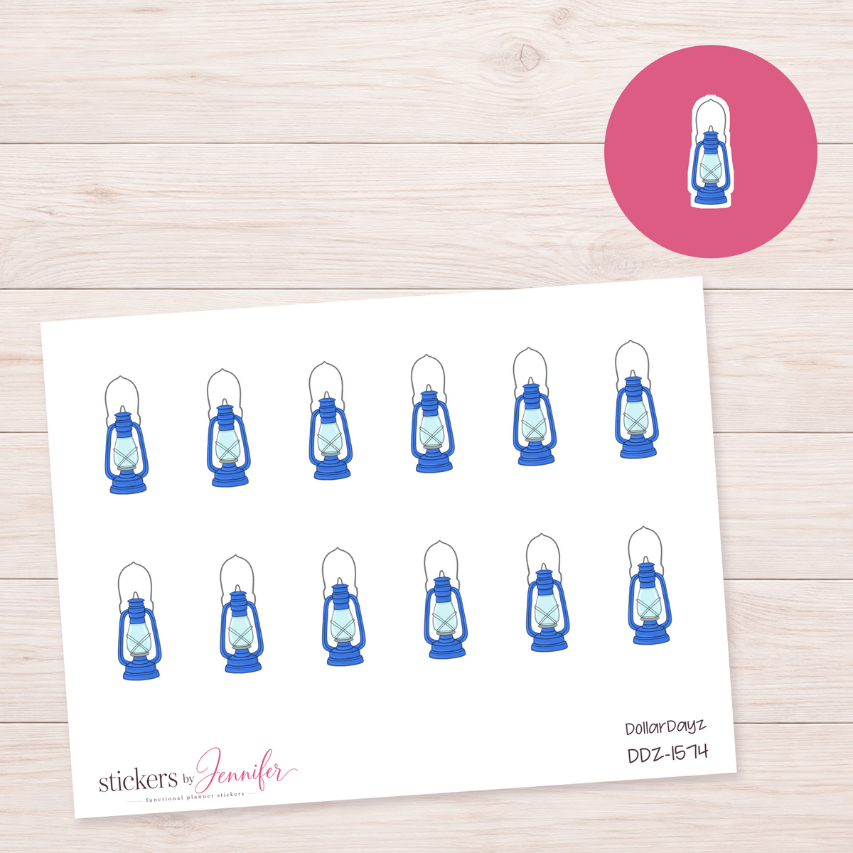 Blue Lantern Planner Stickers | DDZ-1574