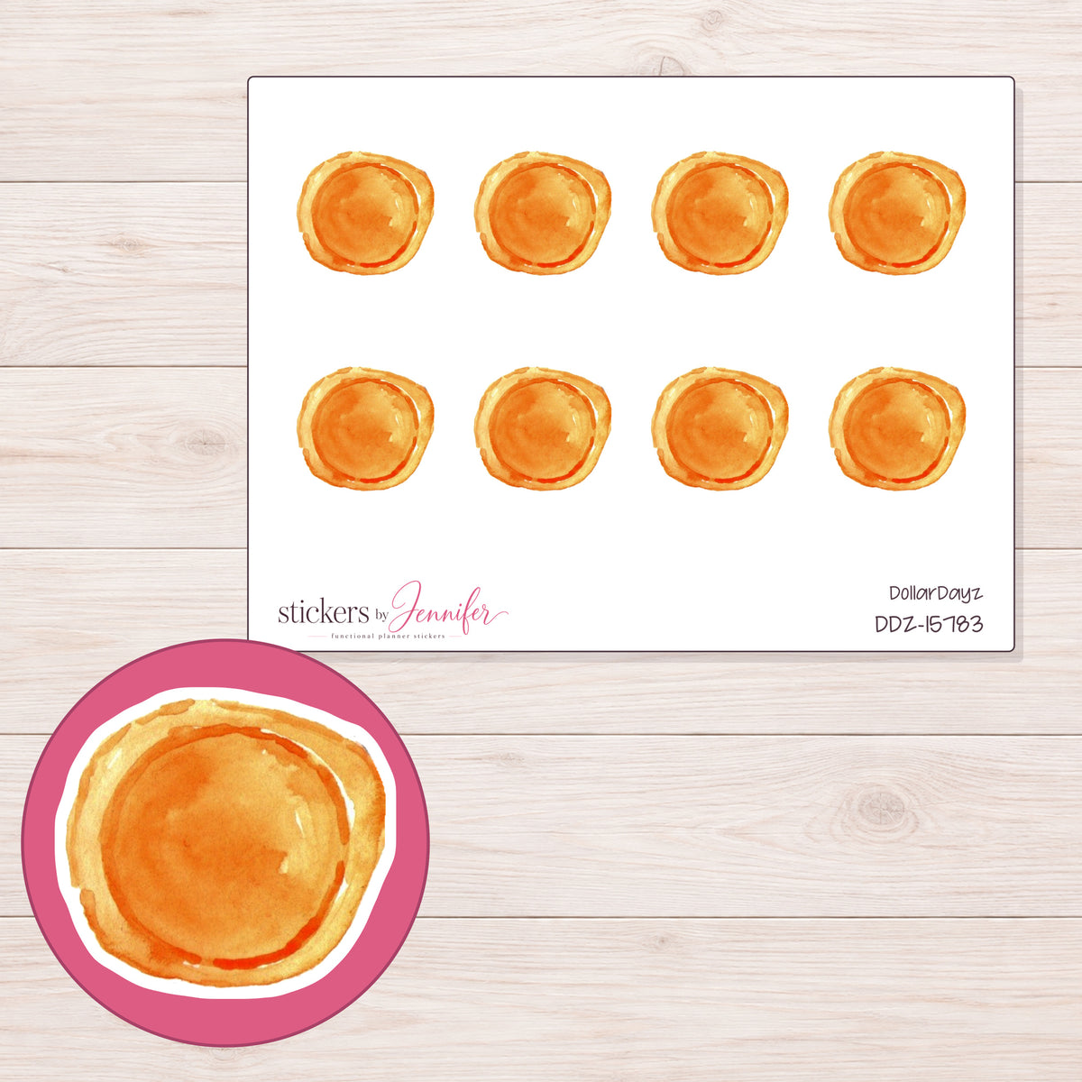 DDZ-15783 planner sticker sheet with enlarged sticker detail