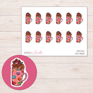 DDZ-15800 planner sticker sheet with enlarged sticker detail
