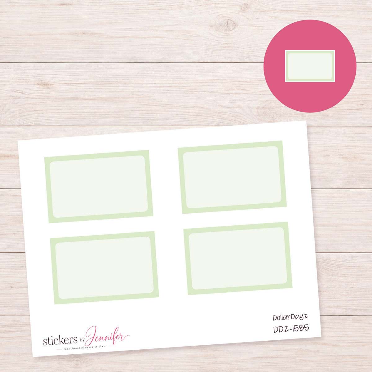 Pale Green Label Planner Stickers | DDZ-1585