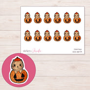 DDZ-15879 planner sticker sheet with enlarged sticker detail