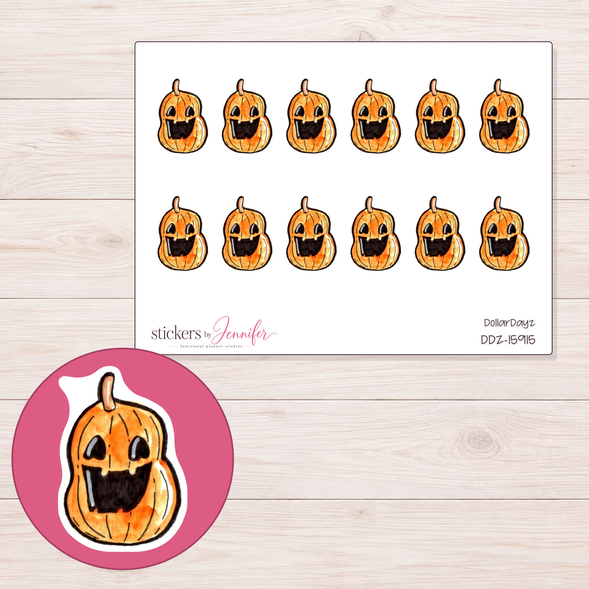 DDZ-15915 planner sticker sheet with enlarged sticker detail