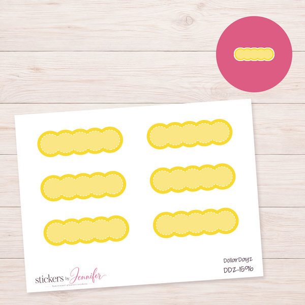Yellow Scalloped Label Planner Stickers | DDZ-1596