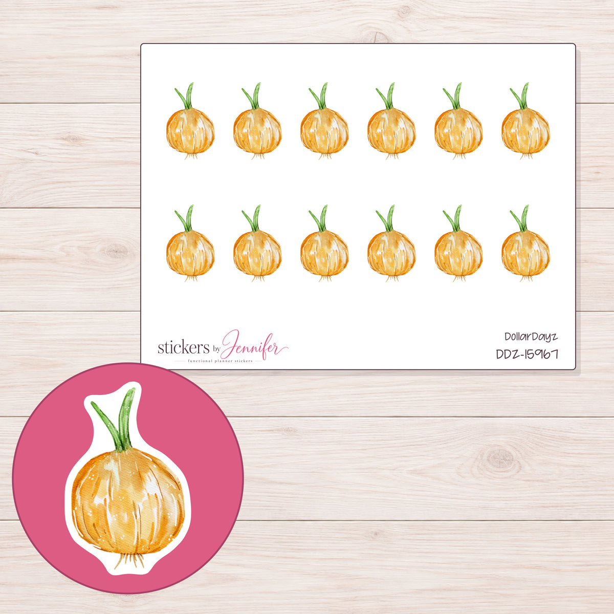DDZ-15967 planner sticker sheet with enlarged sticker detail