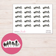 DDZ-16001 planner sticker sheet with enlarged sticker detail