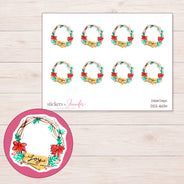 DDZ-16014 planner sticker sheet with enlarged sticker detail
