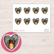 DDZ-16041 planner sticker sheet with enlarged sticker detail