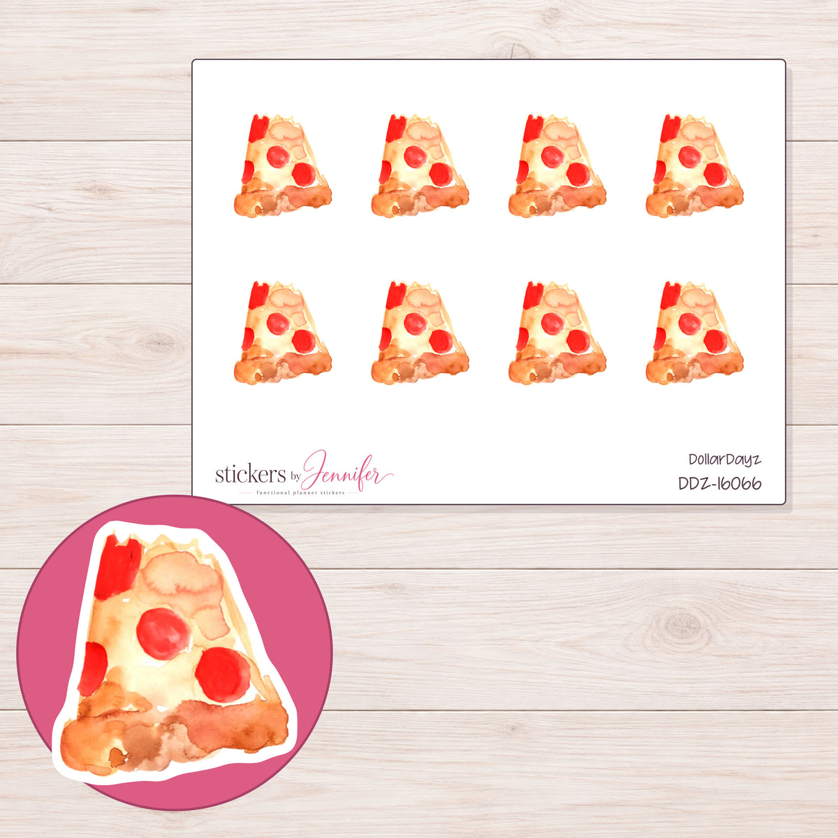 DDZ-16066 planner sticker sheet with enlarged sticker detail