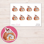 DDZ-16090 planner sticker sheet with enlarged sticker detail