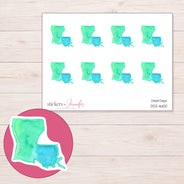 DDZ-16100 planner sticker sheet with enlarged sticker detail