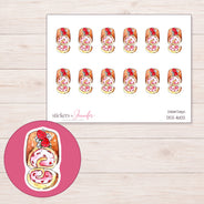 DDZ-16102 planner sticker sheet with enlarged sticker detail